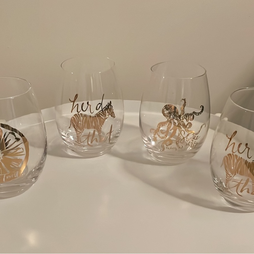 Lilly Pulitzer Stemless Wine Glasses